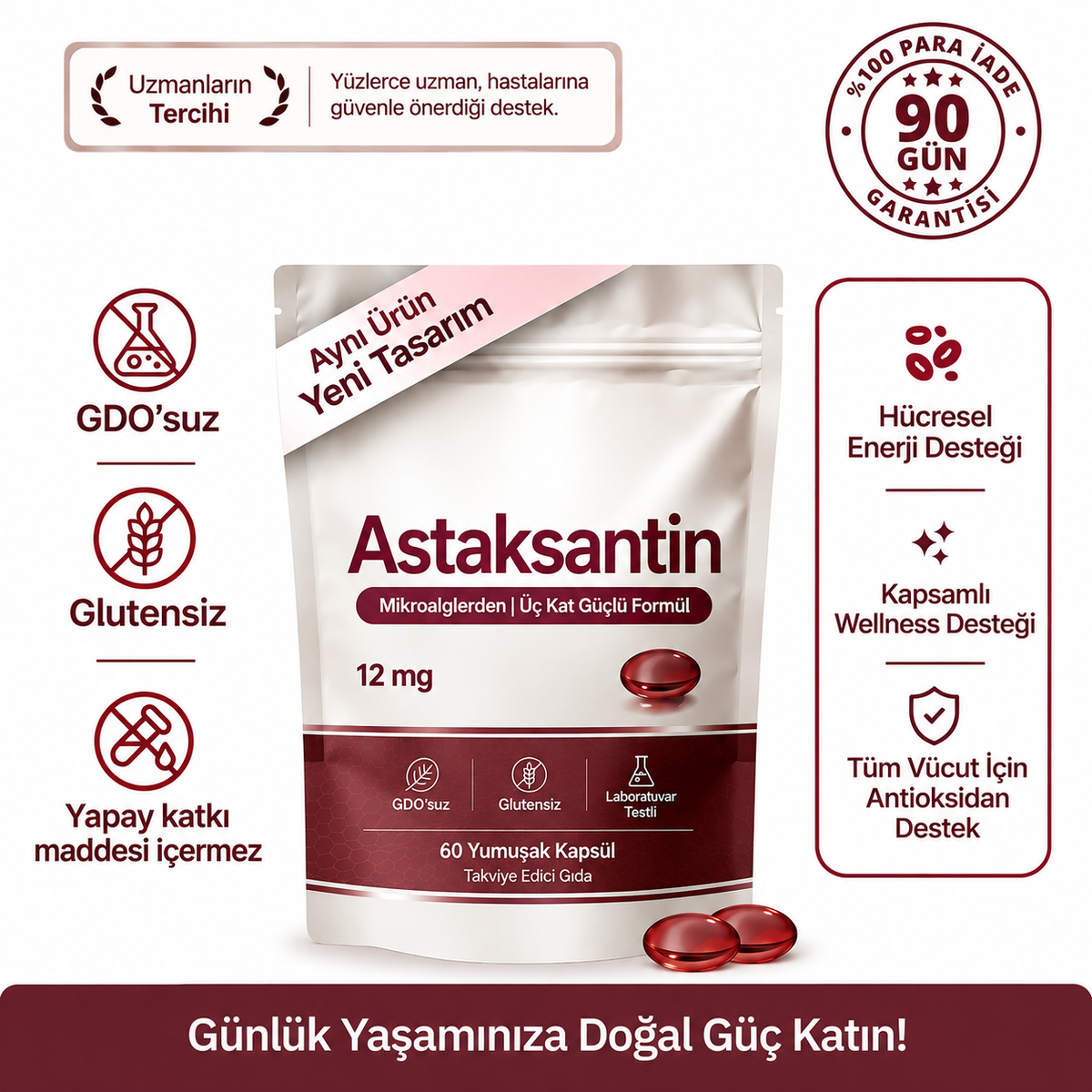 Astaksantin - Tüm Vücut Desteği ve Hücre Koruması İçin Doğanın En Güçlü Antioksidanı